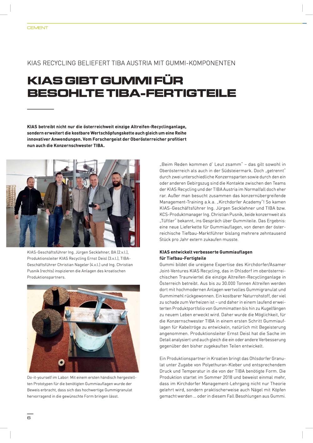 KIAS gibt Gummi für besohlte TIBA-Fertigteile - KIAS Recycling GmbH