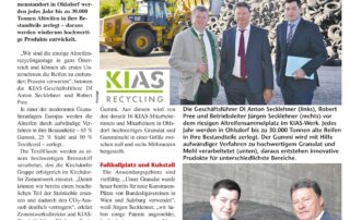Aus alten Autoreifen wird neuer Kunstrasen für Fußballstadien - KIAS gibt Gummi für besohlte TIBA-Fertigteile - KIAS Recycling GmbH